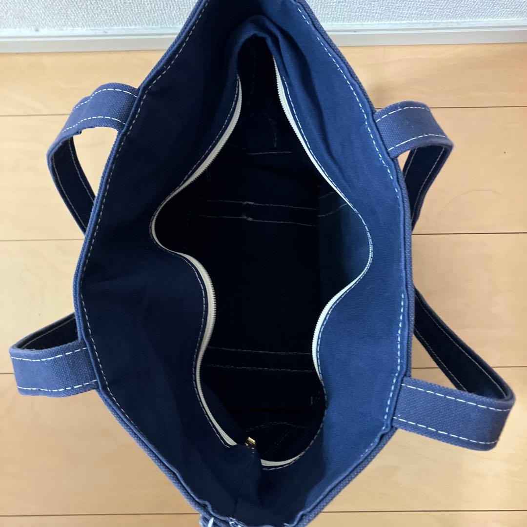 【希少品】　L.L.Bean ジップアップ トートバッグ ホワイトステッチ