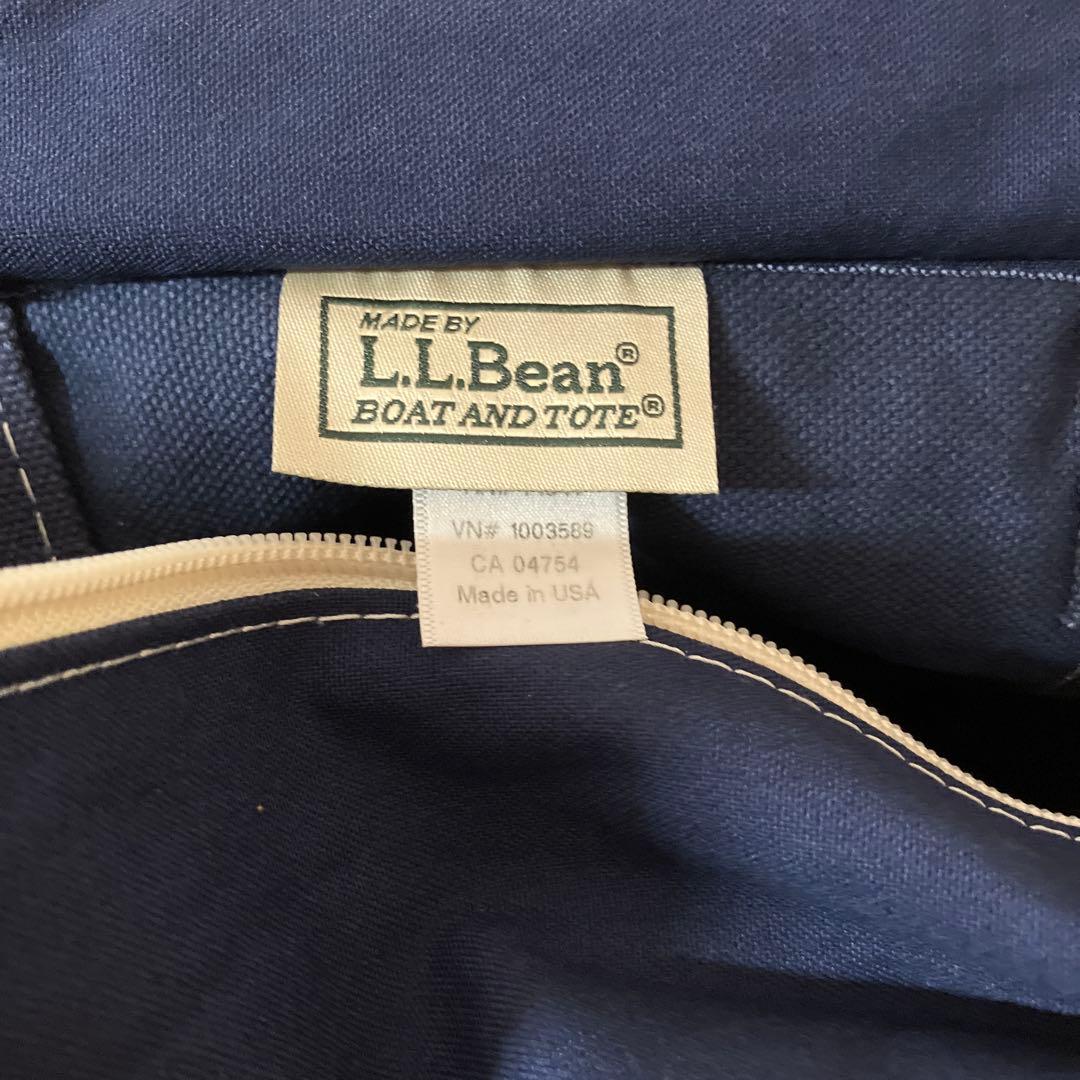 【希少品】　L.L.Bean ジップアップ トートバッグ ホワイトステッチ