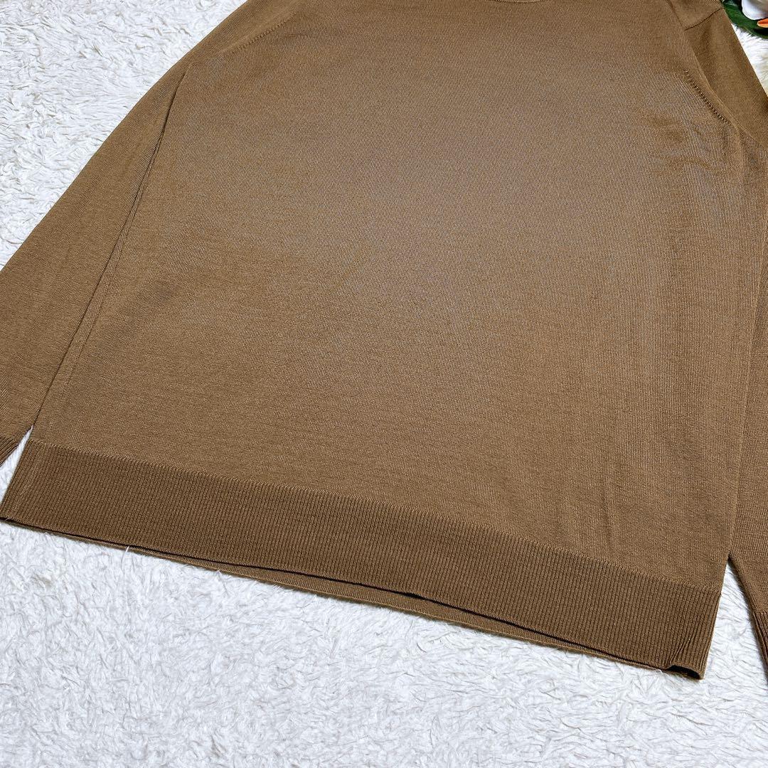 美品/ミューズ ウールニット クルーネック 薄手 長袖 ブラウン - メルカリ