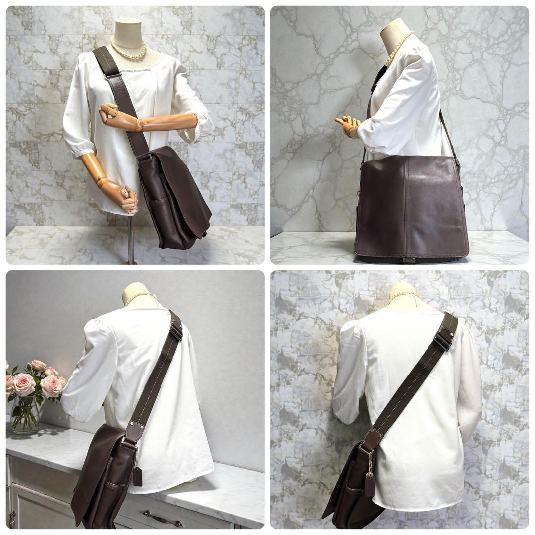 《入手困難》コーチ メッセンジャーバック レザー フラップ 斜めがけ