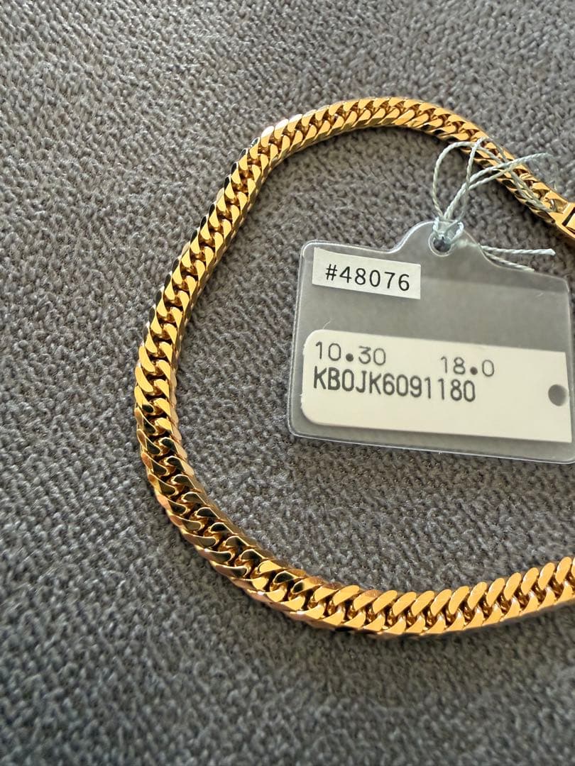 K18イエローゴールド 6面カットダブル喜平ブレスレット 18cm 10.3g