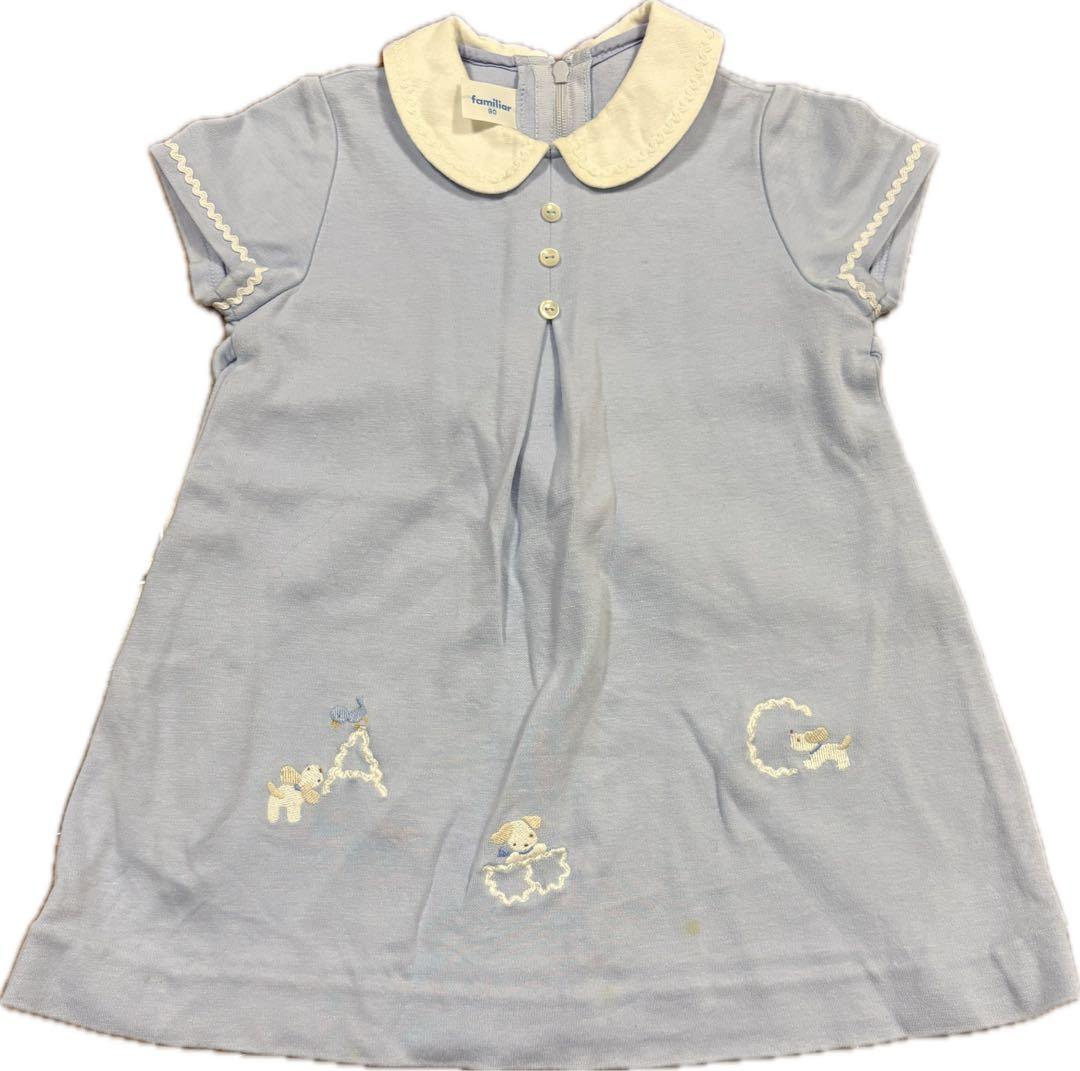 ファミリア familiar 水色ワンピース 90cm - メルカリ