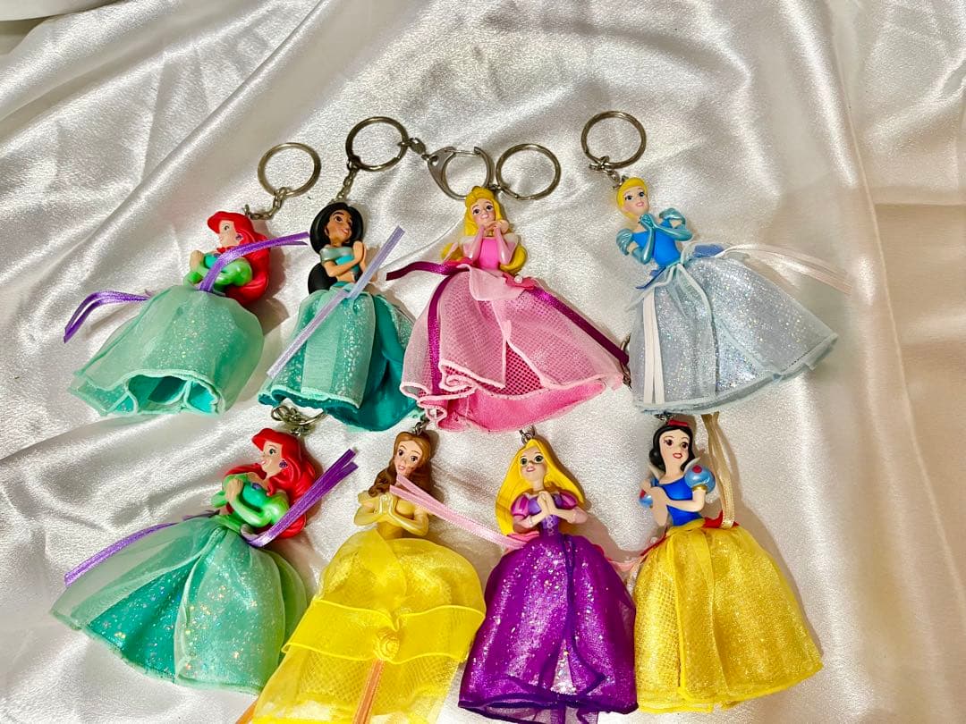 ディズニープリンセス キーホルダー 8点セット ラプンツェル アリエル