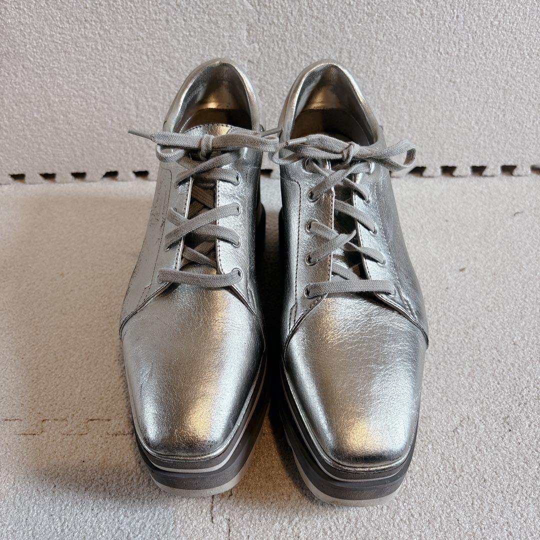 ステラマッカートニー 厚底 スニークエリス ロゴエンボス スクエアトゥ