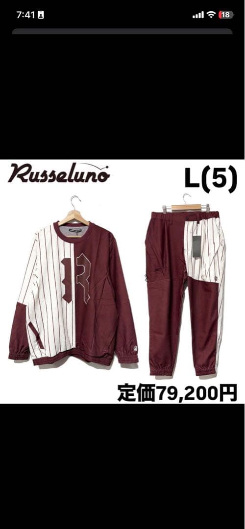 ラッセルノ ゴルフ バイカラー クルーネック プルオーバー