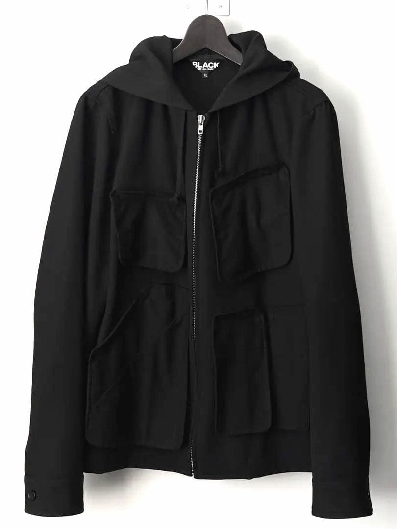 BLACK Comme des Garçons ウールパーカー COMME DES GARÇONS PLAY Black Zip-Up Hoodie Size M | eBay