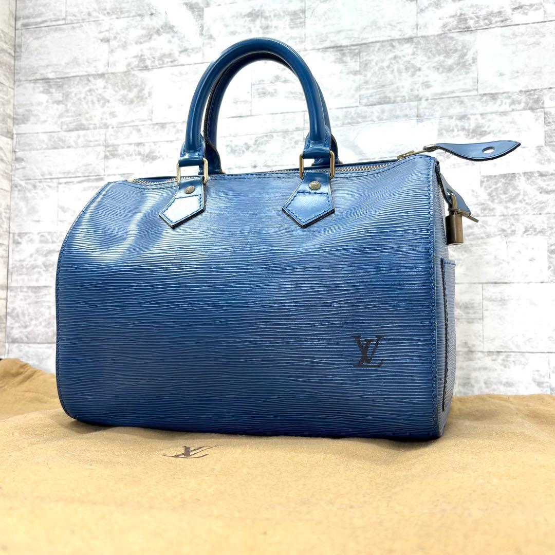 ルイヴィトン スピーディ 25 ボストンバッグ エピレザー ブルー ハンドバッグ LOUIS VUITTON（ルイ・ヴィトン） （美品）ルイ ヴィトン スピーディ