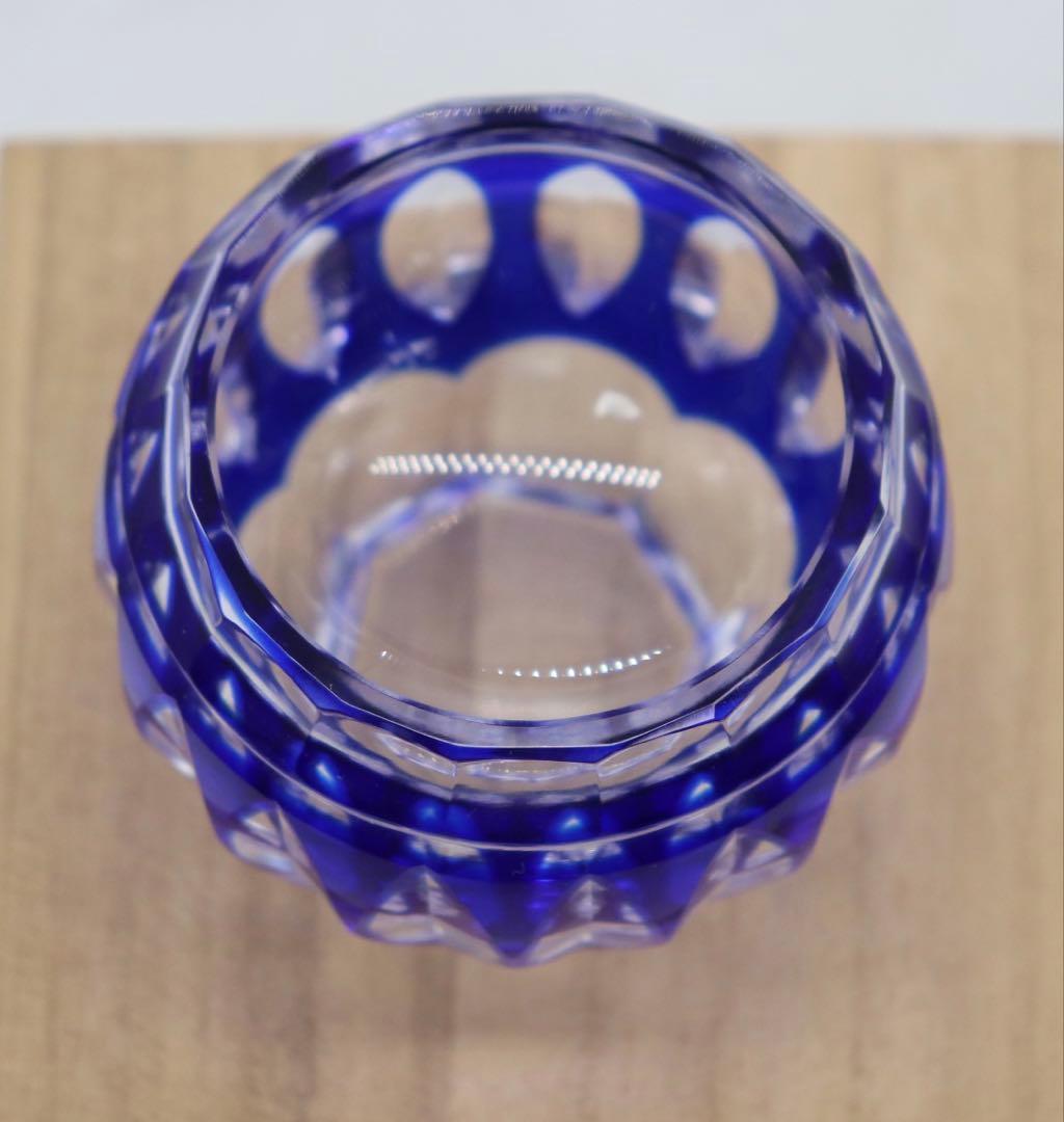 未使用 薩摩切子ガラス 藍 共箱 送料込み250525 - メルカリ