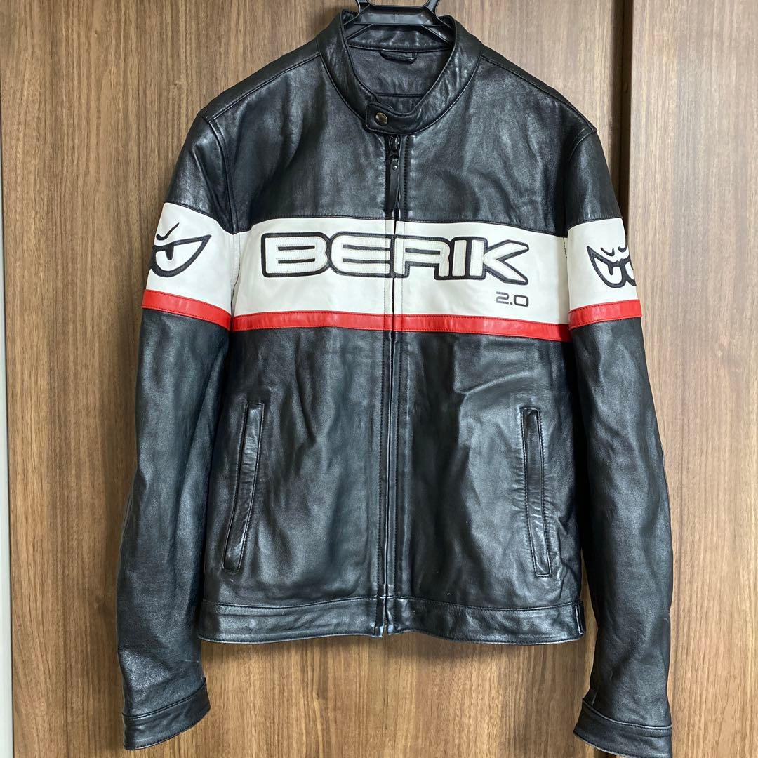 ひ*介様 BERIK レザージャケット LJ-231101-BK BLACK/WHITE BERIK LEATHER JACKET レザージャケット