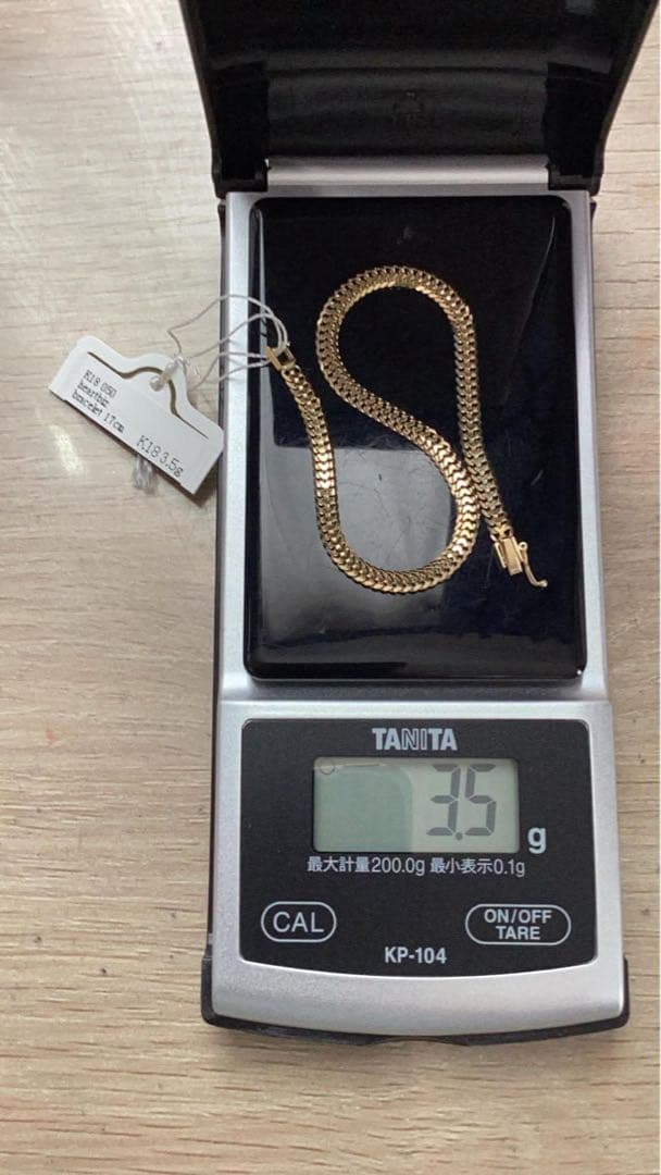 K18 ハートビズ ブレスレット 17cm 3.5g