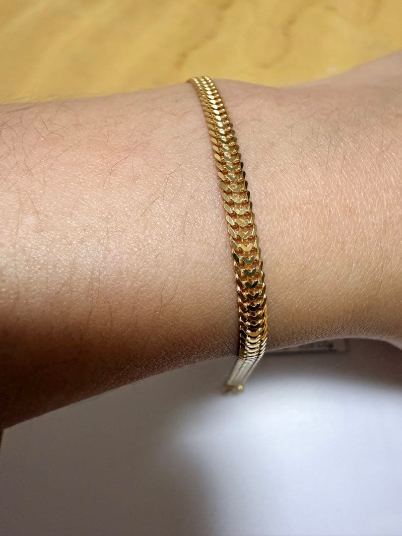 K18 ハートビズ ブレスレット 17cm 3.5g