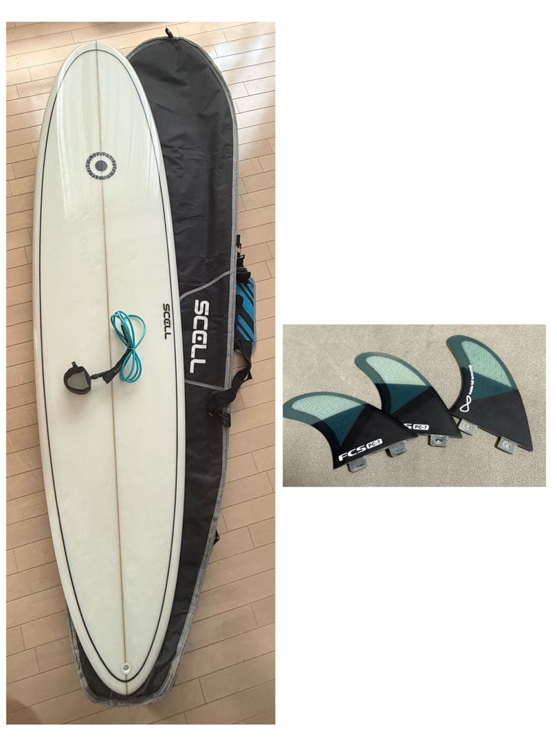 美品★ 7.4ft ミッドレングス　ハードケース　フィン付き【引き取り限定】