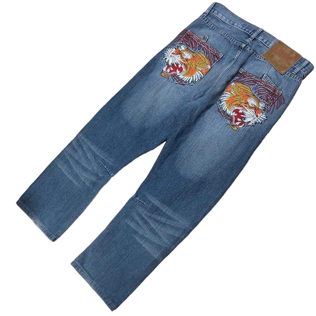 Ed Hardy エドハーディー 虎 タイガー 刺繍 デニムパンツ ジーンズ