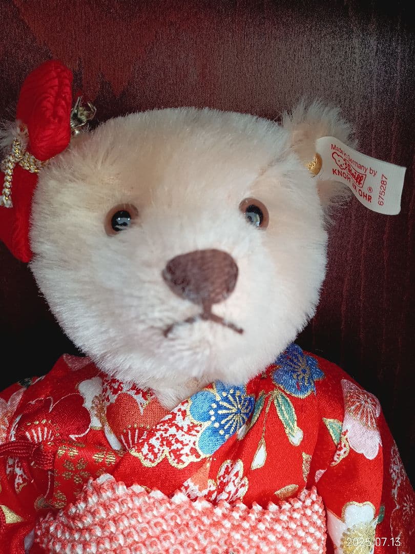 値下げsteiff シュタイフ 初姫 限定2000体 着物木箱、保証書付属品完備