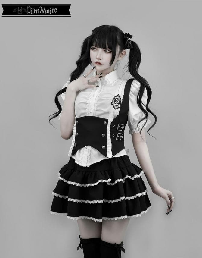 DimMoire 学園ブラウス+ジレset 【White×Black】M - メルカリ