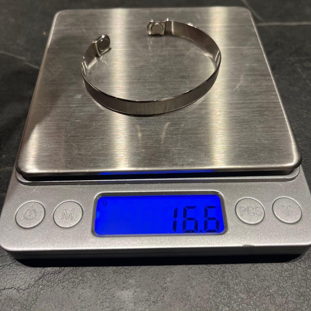 磁気 PT850 プラチナ ブレスレット バングル 16.5g 美品