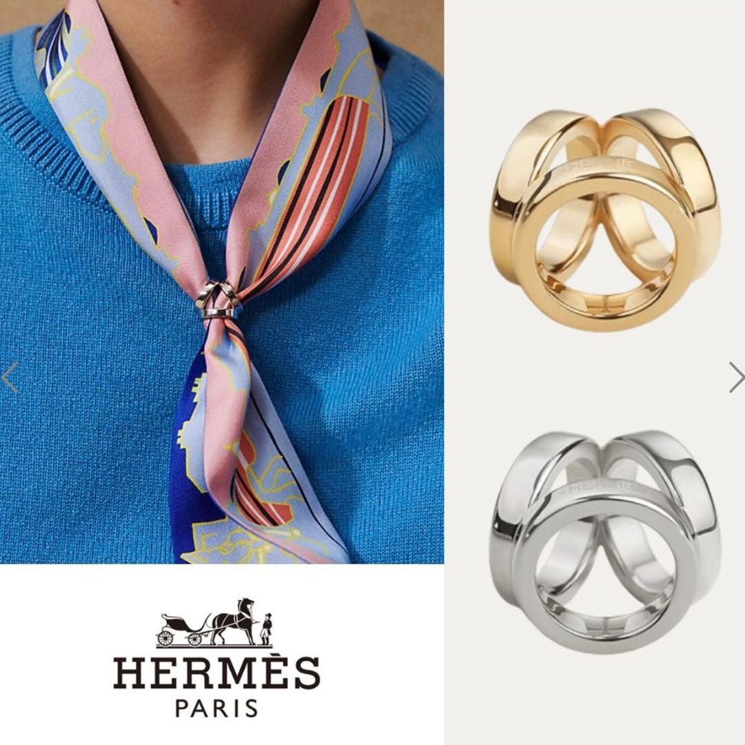 未使用 HERMES スカーフリング ツイリー＜ミニ・トリオ＞ ゴールド