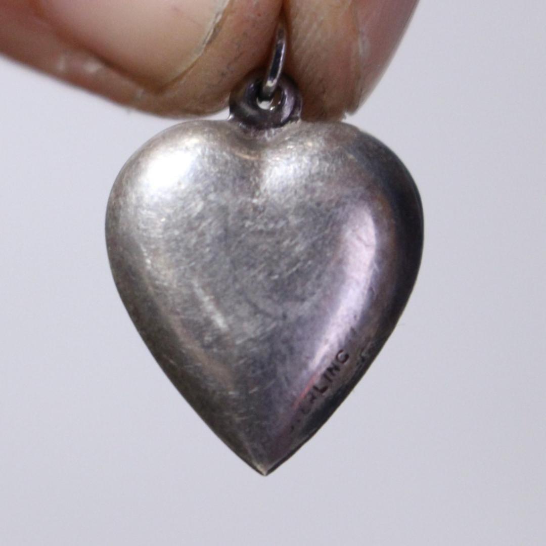 40s スウィートハートジュエリー WW2 シルバー 古着に ハート 鳩 鳥