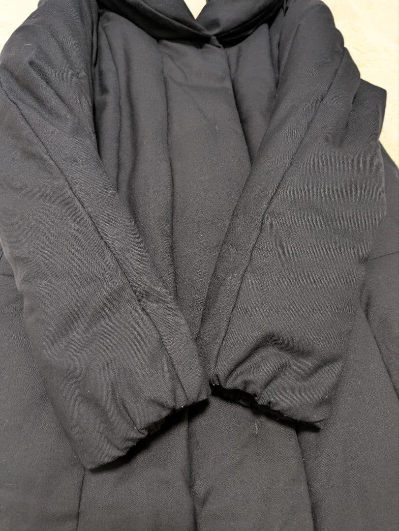 自由区 ショールカラーダウンコート ネイビー XL 女優襟 ジャケット