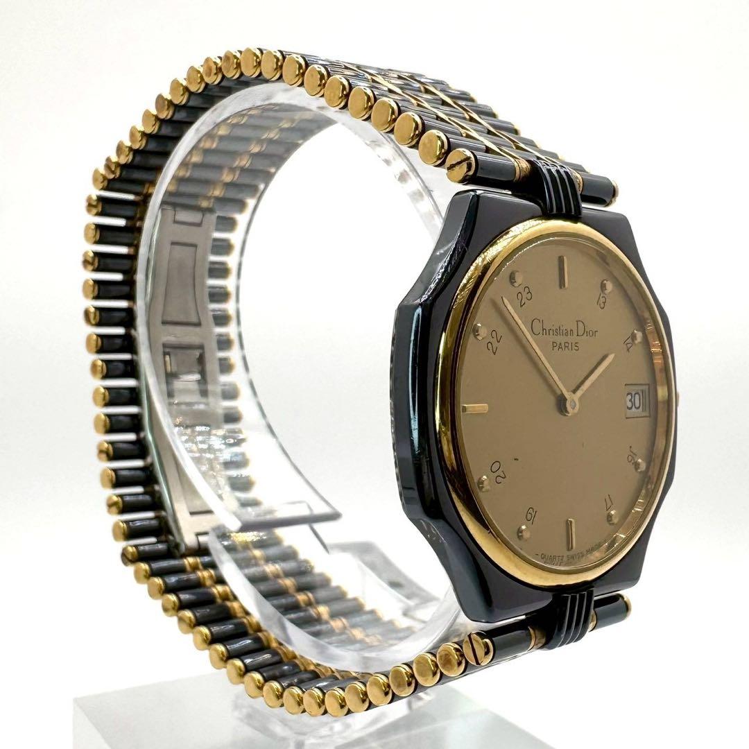 新品電池✨稼働 ディオール 45.25.01 ゴールド文字盤 デイト クォーツ