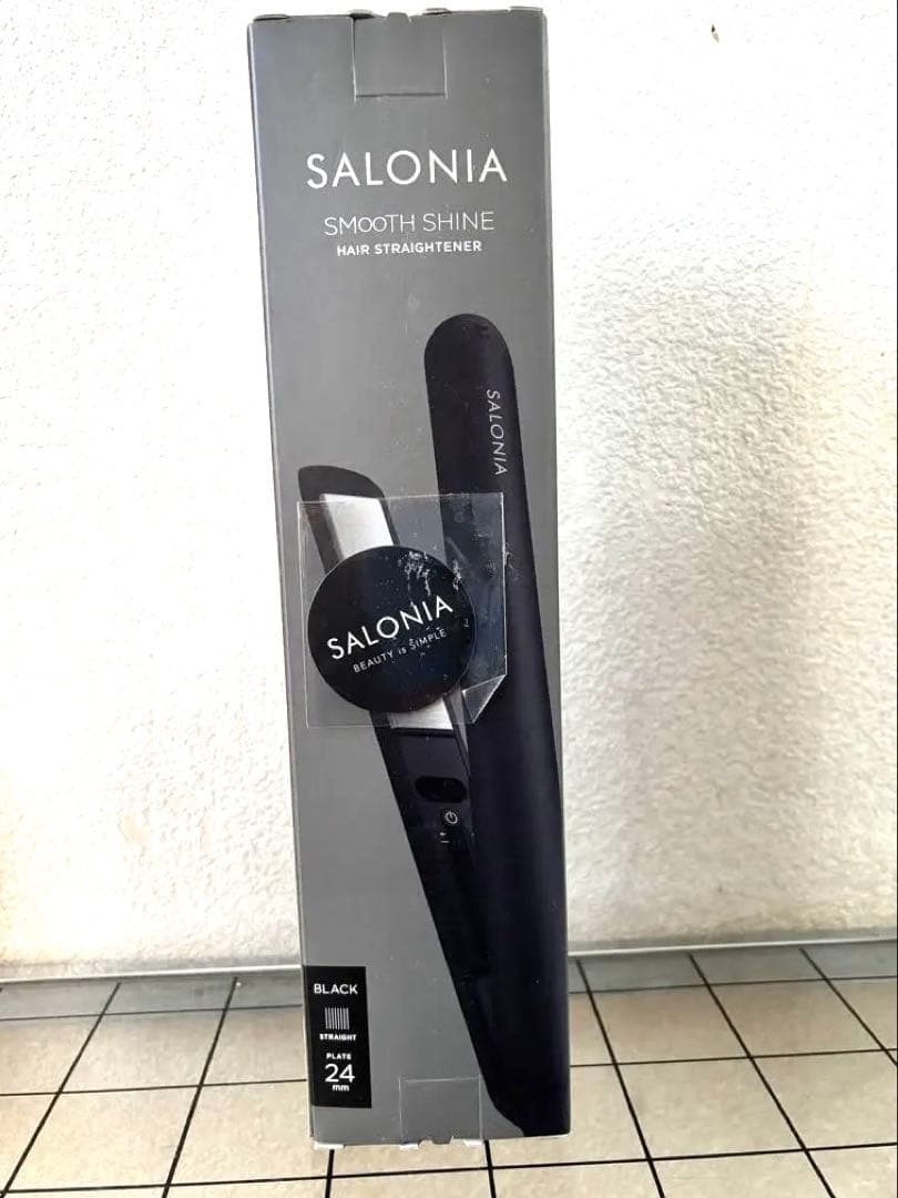 【最新】 SALONIA スムースシャインヘアストレートナー 24mm ブラック SALONIA（サロニア） スムースシャイン ヘアアイロン 24mm ストレート