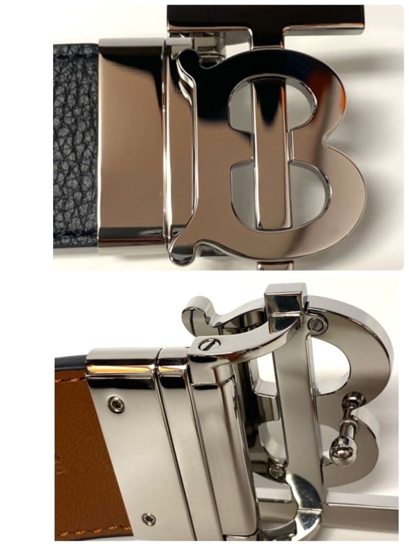 試着程度 定価8.3万 バーバリー リバーシブル レザー TBベルト TBロゴ