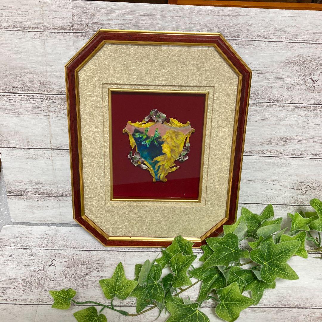 七宝焼 アール・ヌーヴォー 佐々木真澄作 少女と蜻蛉 伝統工芸 現代