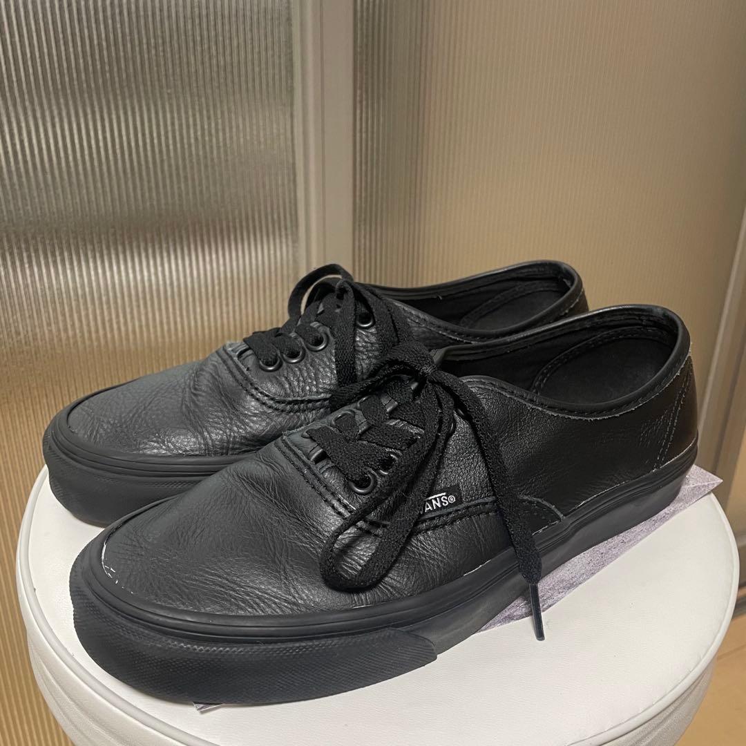 VANS オーセンティック レザー ブラック - メルカリ