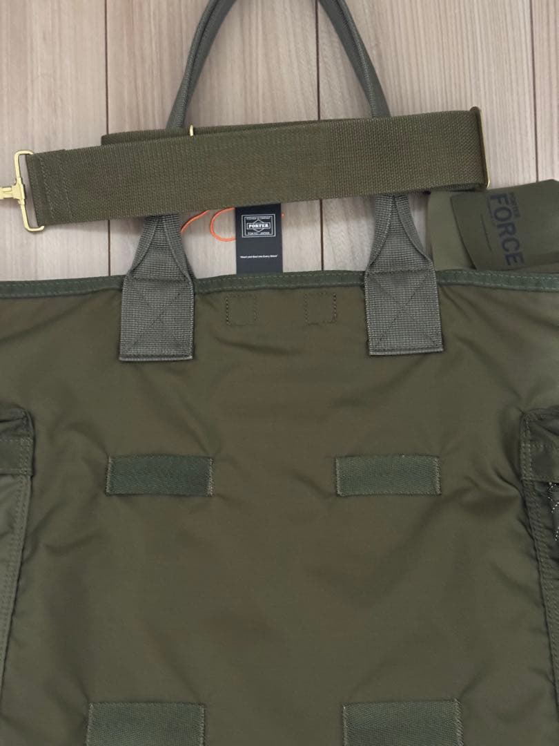 新品 PORTER / FORCE 2WAY TOTE BAG オリーブドラブ - メルカリ