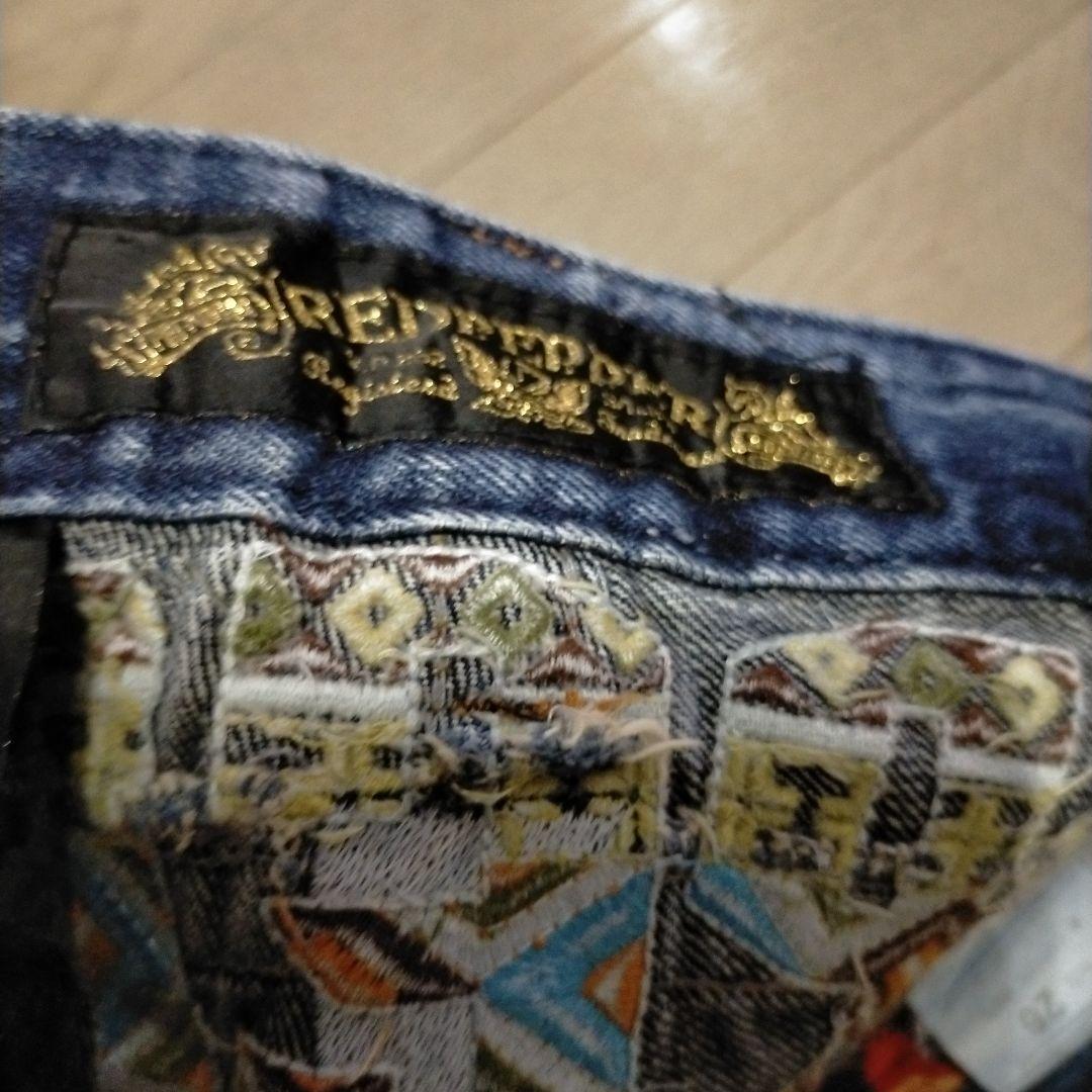 レッドペッパー y2k 平成ギャル 刺繍 フェード ブーツカットデニム26