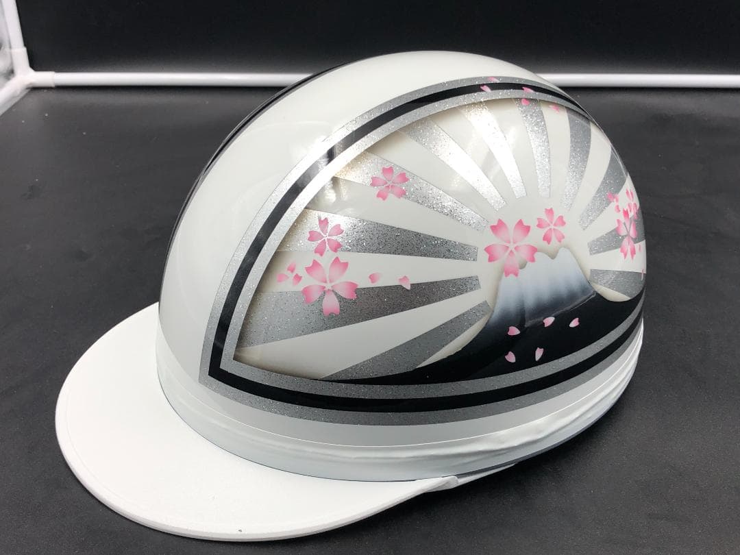 コルク半　カスタム　富士日章　三つボタン　ホワイトシルバー　ラメ　桜　高級クリヤ コルク半 カスタム 富士日章 3つボタン ピンクラップラメ 桜 送料無料