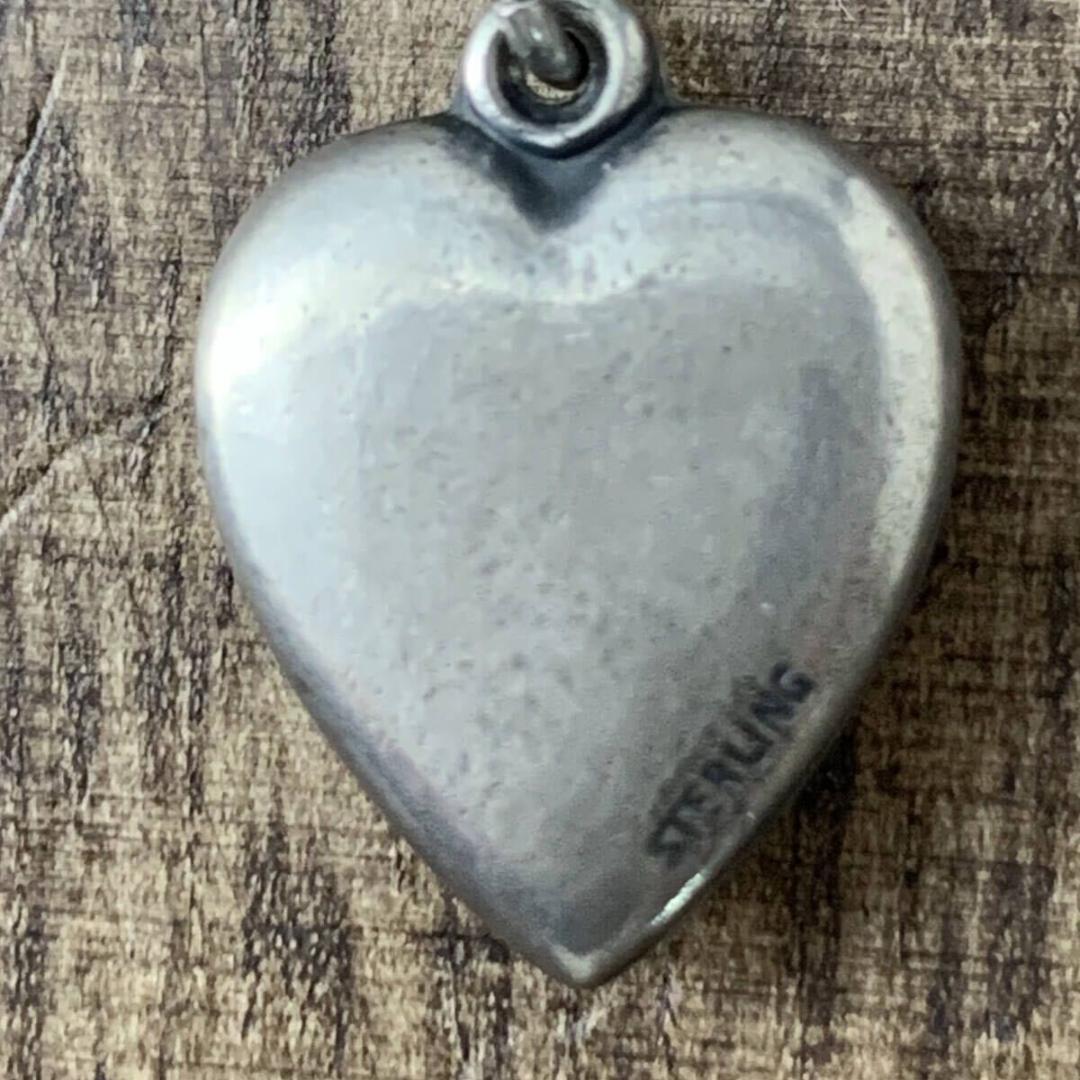 スウィートハートジュエリー勿忘草ダブルハート シルバー ヴィンテージ