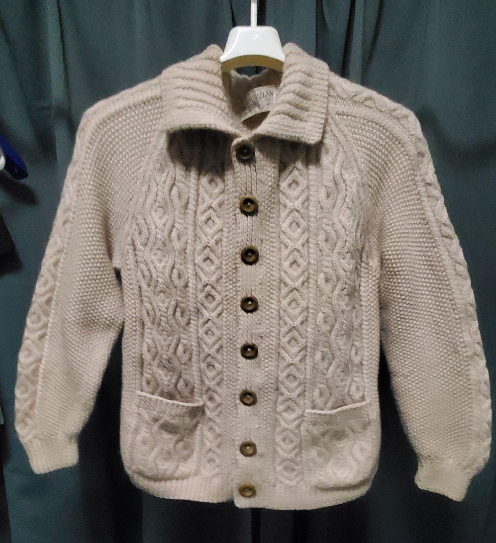 インバーアラン 3A 襟付きフルボタンカーディガン スコットランド製 INVERALLAN