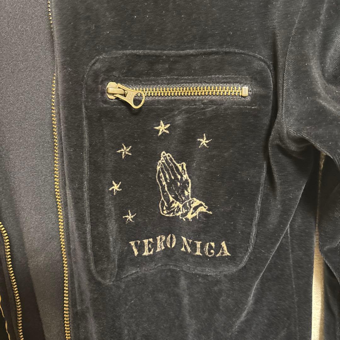 LED RECHWE VERONICA ナポレオンスカル ジップベロアジャケット