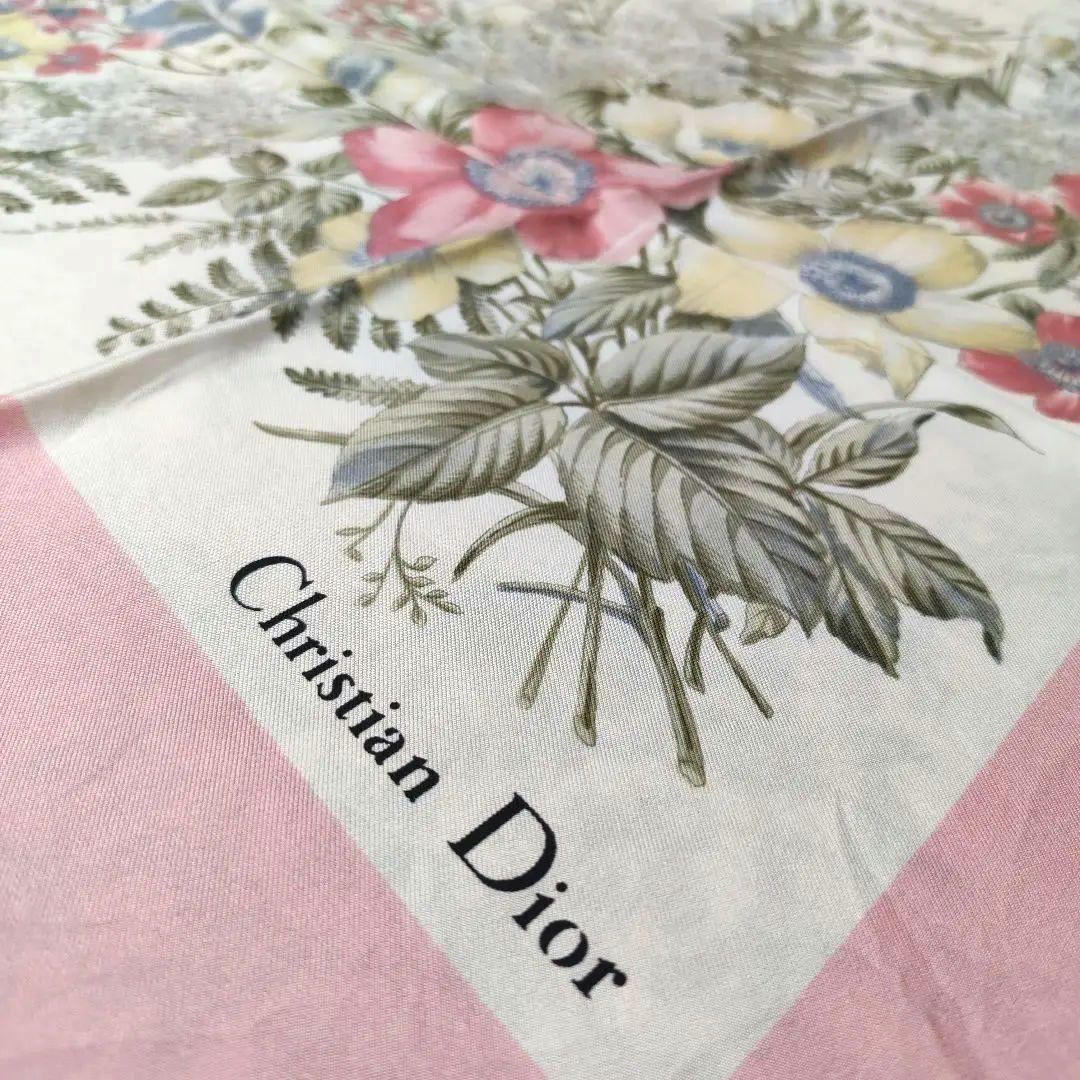Christian DIor クリスチャンディオール スカーフ PINK 花柄 - メルカリ