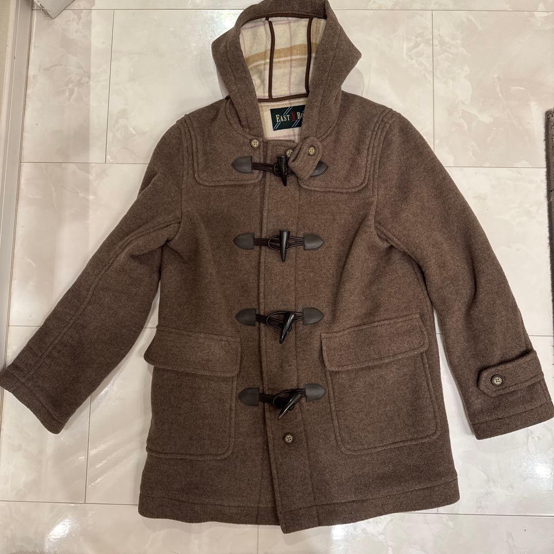 EAST BOY ブラウン ダッフルコート　サイズ7 EAST BOY イーストボーイ ダッフルコート 7号 キャメル チェック