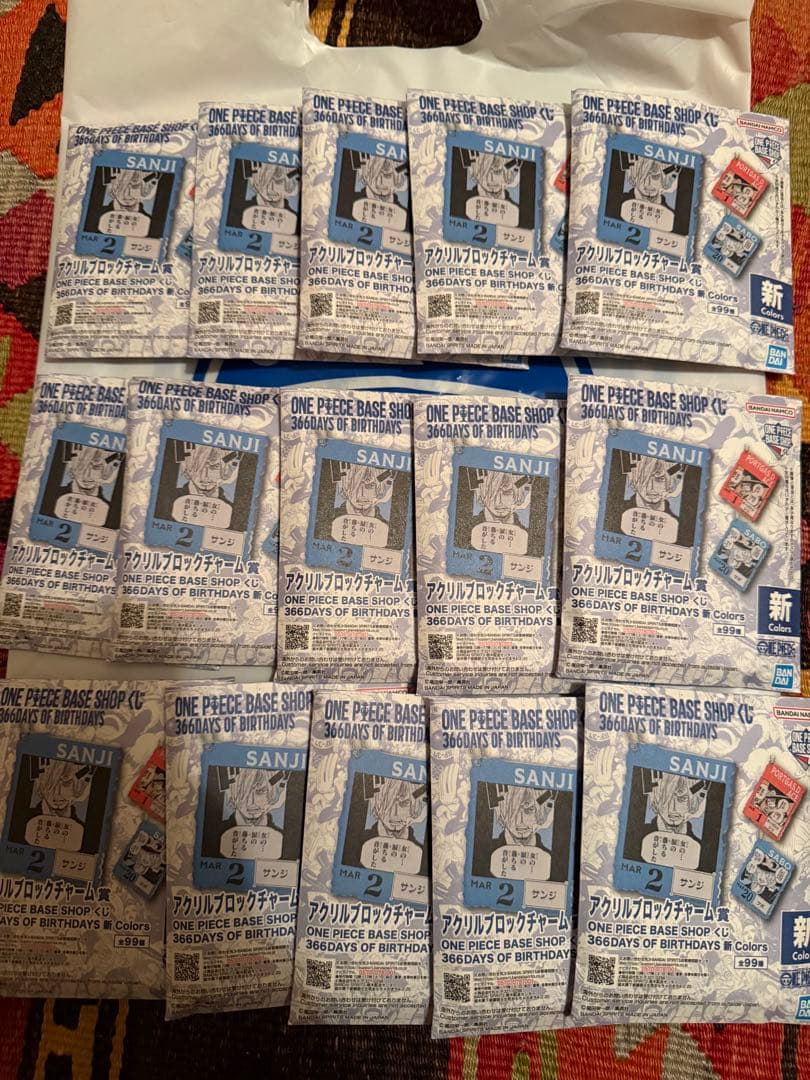 新品未開封15個 ワンピース ベースショップ くじ アクリルブロック