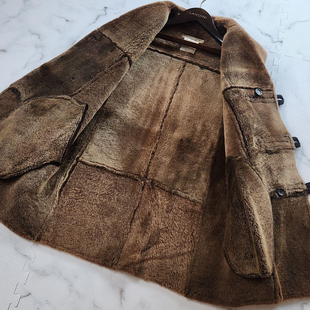 極美品✨キャサリンハムネット リアルムートン コート ラムレザー