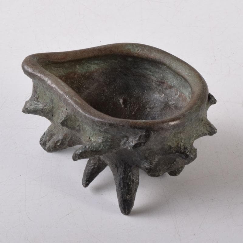 茶道具 古銅 栄螺形 蓋置 時代箱 V 7235