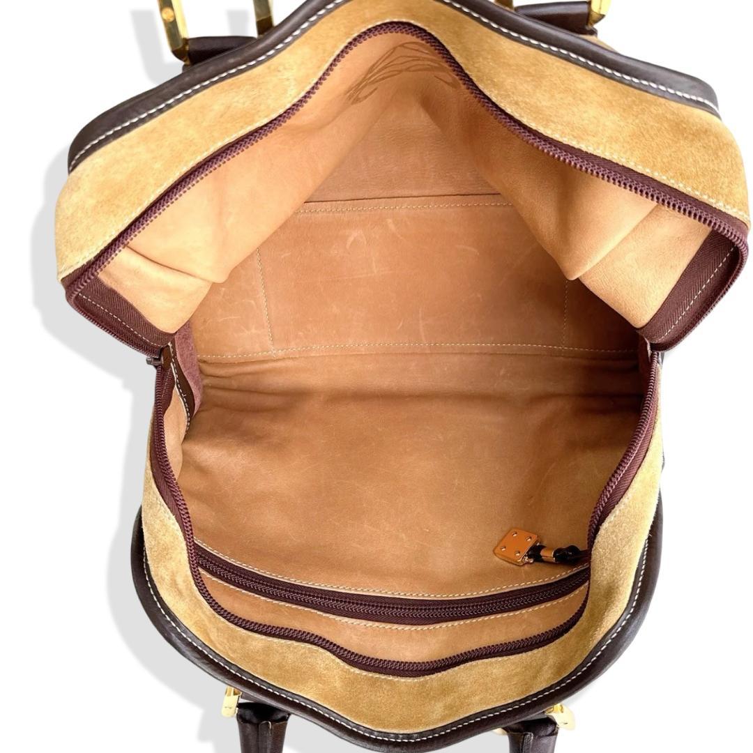 ロエベ アマソナ アナグラム 型押し スエード カーフ レザー 本革 トート