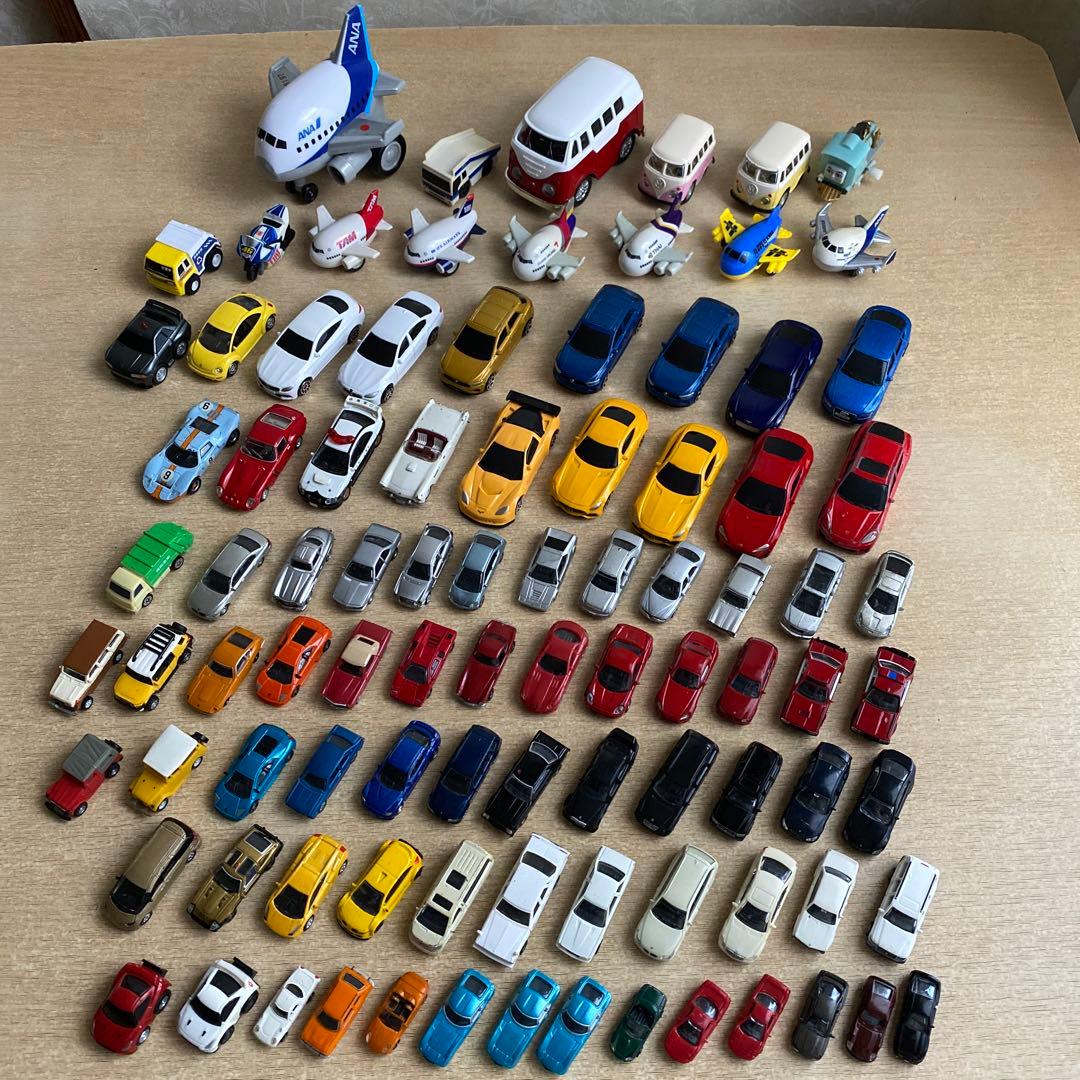 ミニカー 缶コーヒーおまけ チョロQ他まとめ 飛行機 バイク 電車 94台