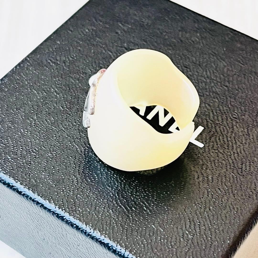 ヴィンテージ CHANEL ホワイトパール オーロラ リング ココマーク 指輪