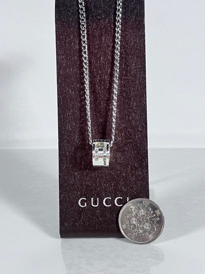 超美品】GUCCI ネックレス トップ925＋社外喜平チェーン 男女兼用