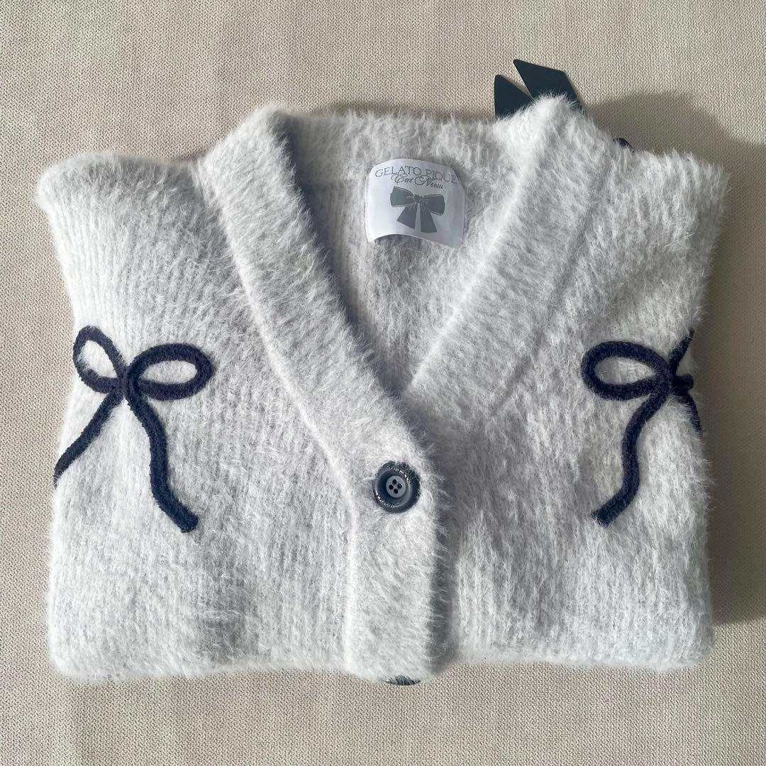 人気完売 ジェラートピケ HALLOWEEN リボンフェザーカーディガン