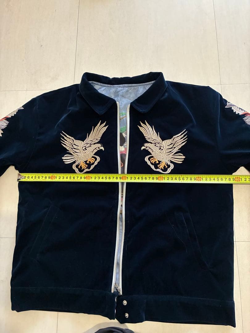 50sレプリカ/スーベニアジャケット/スカジャン/別珍 ベルベット/龍/鷲