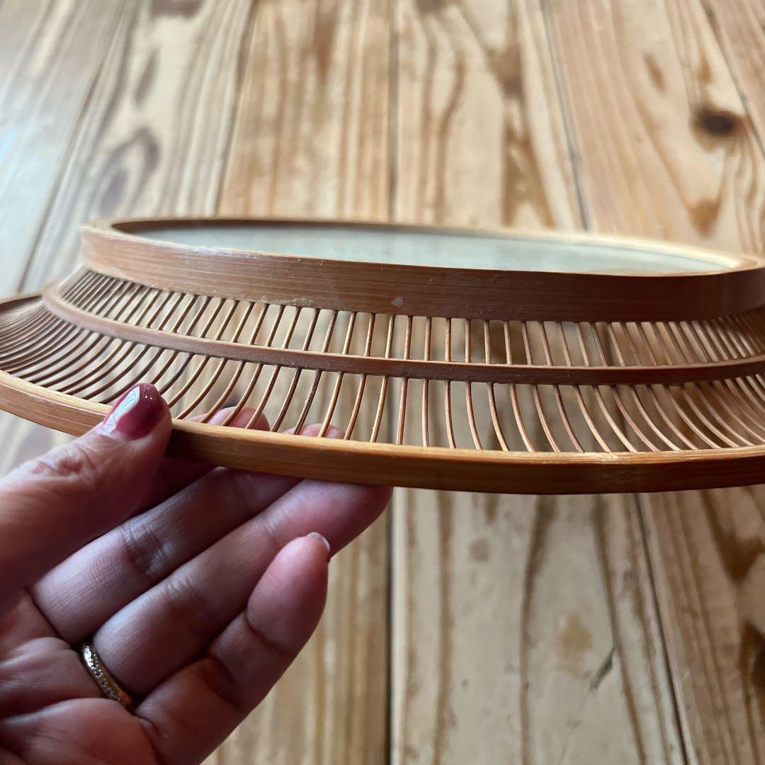 昭和レトロ 竹細工 蝶の標本風トレー 和モダン ヴィンテージ