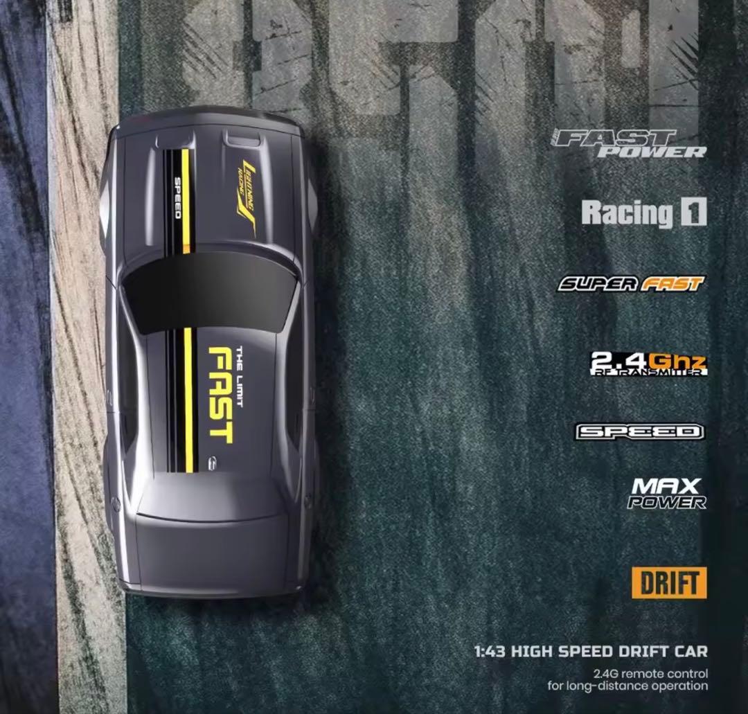 1:43スケールRCリモートコントロールカー、2.4G高速