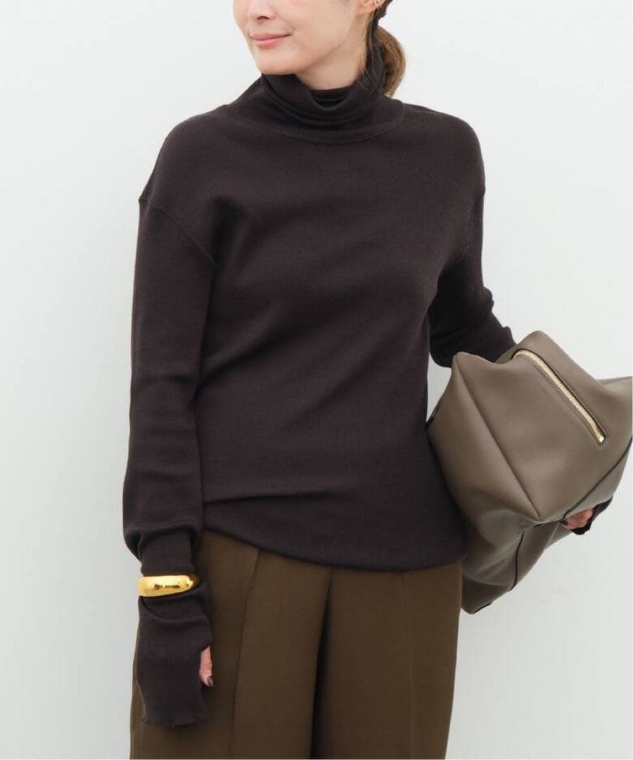 ドゥーズィエムクラス リブタートルネック ブラウン Deuxieme Classe（ドゥーズィエムクラス）の「*TEX リブタートルネック
