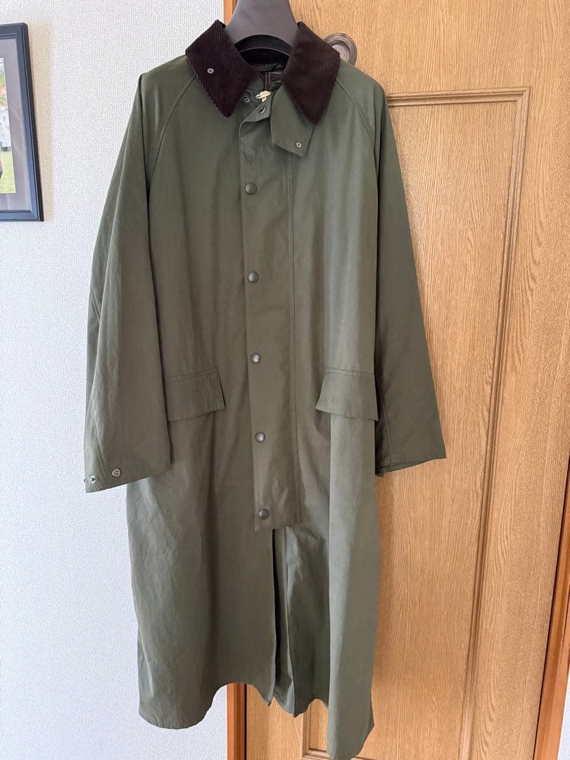 Barbour ステンカラーコート オリーブ - メルカリ
