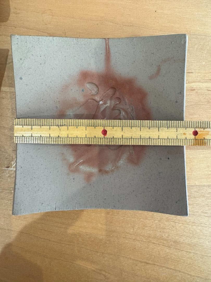 藤原雄 備前南燦窯 緋襷 角銘々皿